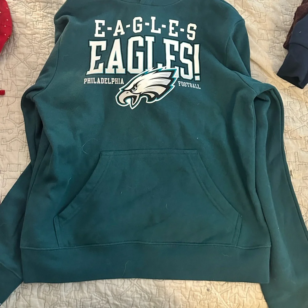 Fanatics Eagles Pullover Hoodie with Drawstring - Picture 2 of 5